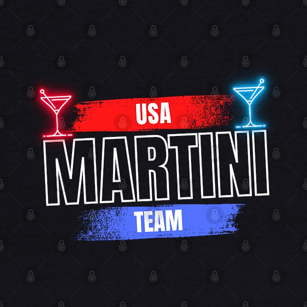 USA Martini Team by Kenny The Bartender's Tee Emporium